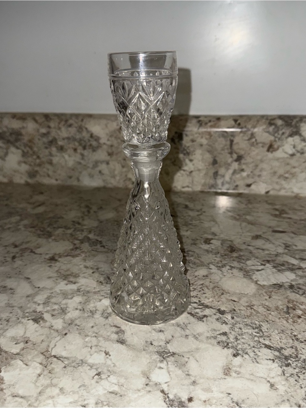 Diamond Cut Czech Decanter